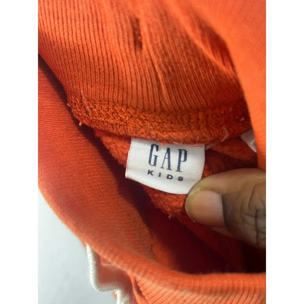 Gap Kids‎ Boys Orange Fleece Arch Logo Jogger Sweatpants Size XS 4-5